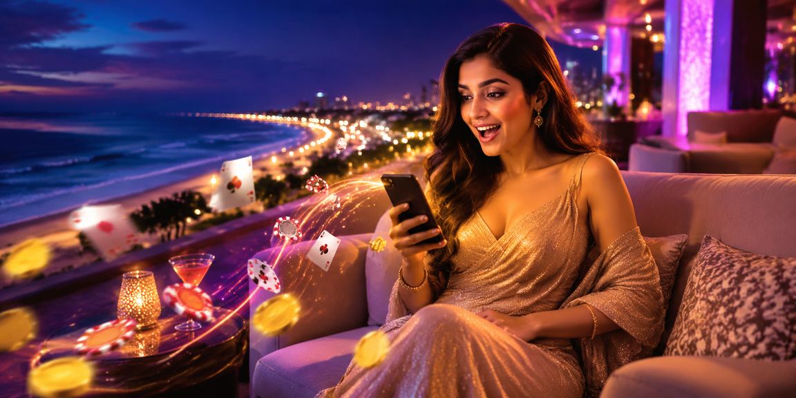 Evening Chennai Marina Beach with Bollywood lights