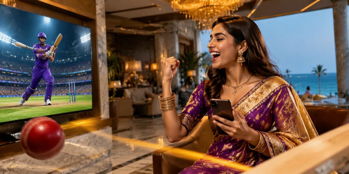 Indian cricket fan placing live bet on mobile
